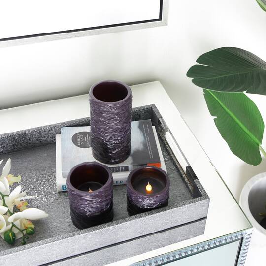 Black Coastal Flameless Candle Set
